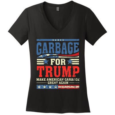 Garbage For Trump Make American Garbage Great Again Women's V-Neck T-Shirt