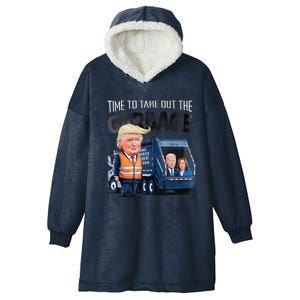 Garbage For Trump 2024 Time To Throw Out Biden Hooded Wearable Blanket