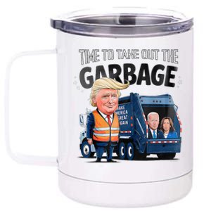 Garbage For Trump 2024 Time To Throw Out Biden 12 oz Stainless Steel Tumbler Cup