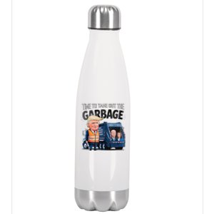 Garbage For Trump 2024 Time To Throw Out Biden Stainless Steel Insulated Water Bottle