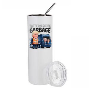 Garbage For Trump 2024 Time To Throw Out Biden Stainless Steel Tumbler