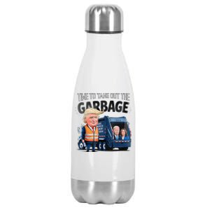 Garbage For Trump 2024 Time To Throw Out Biden Stainless Steel Insulated Water Bottle