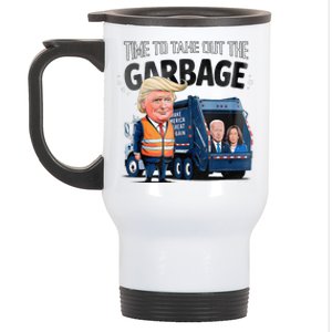 Garbage For Trump 2024 Time To Throw Out Biden Stainless Steel Travel Mug