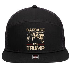 Garbage For Trump Make American Garbage Great Again 7 Panel Mesh Trucker Snapback Hat