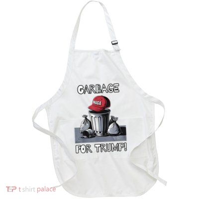 Garbage For Trump Maga Hat Trash Can Full-Length Apron With Pockets