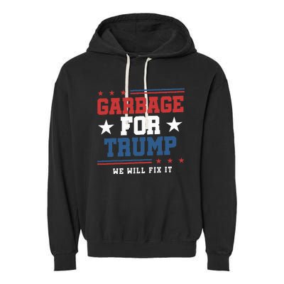 Garbage For Trump Garment-Dyed Fleece Hoodie