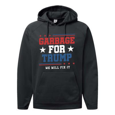 Garbage For Trump Performance Fleece Hoodie