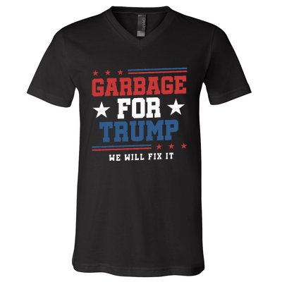 Garbage For Trump V-Neck T-Shirt