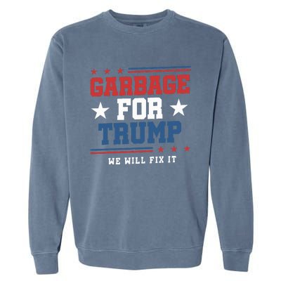 Garbage For Trump Garment-Dyed Sweatshirt