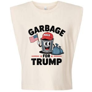 Garbage For Trump Proud Maga Garbage Trump Supporter Garment-Dyed Women's Muscle Tee