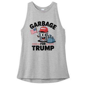 Garbage For Trump Proud Maga Garbage Trump Supporter Ladies PosiCharge Tri-Blend Wicking Tank