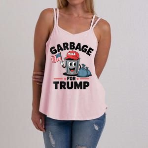 Garbage For Trump Proud Maga Garbage Trump Supporter Women's Strappy Tank