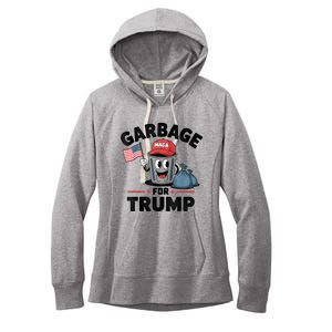 Garbage For Trump Proud Maga Garbage Trump Supporter Women's Fleece Hoodie