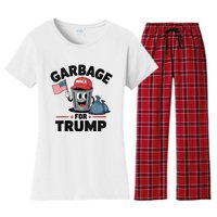 Garbage For Trump Proud Maga Garbage Trump Supporter Women's Flannel Pajama Set