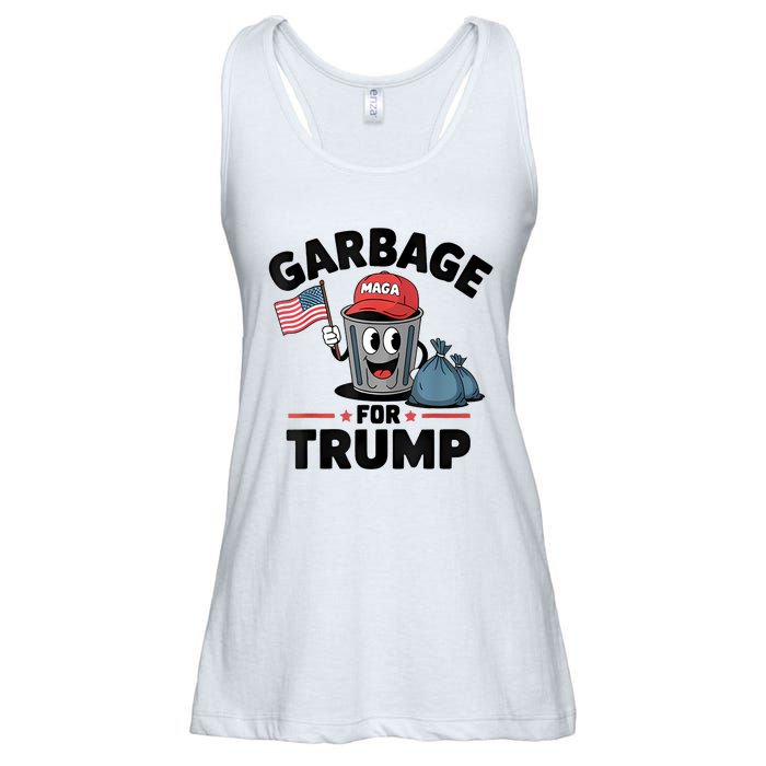 Garbage For Trump Proud Maga Garbage Trump Supporter Ladies Essential Flowy Tank