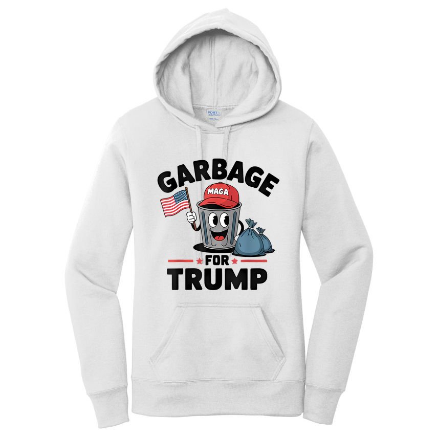 Garbage For Trump Proud Maga Garbage Trump Supporter Women's Pullover Hoodie