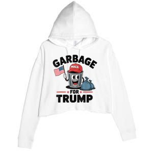 Garbage For Trump Proud Maga Garbage Trump Supporter Crop Fleece Hoodie