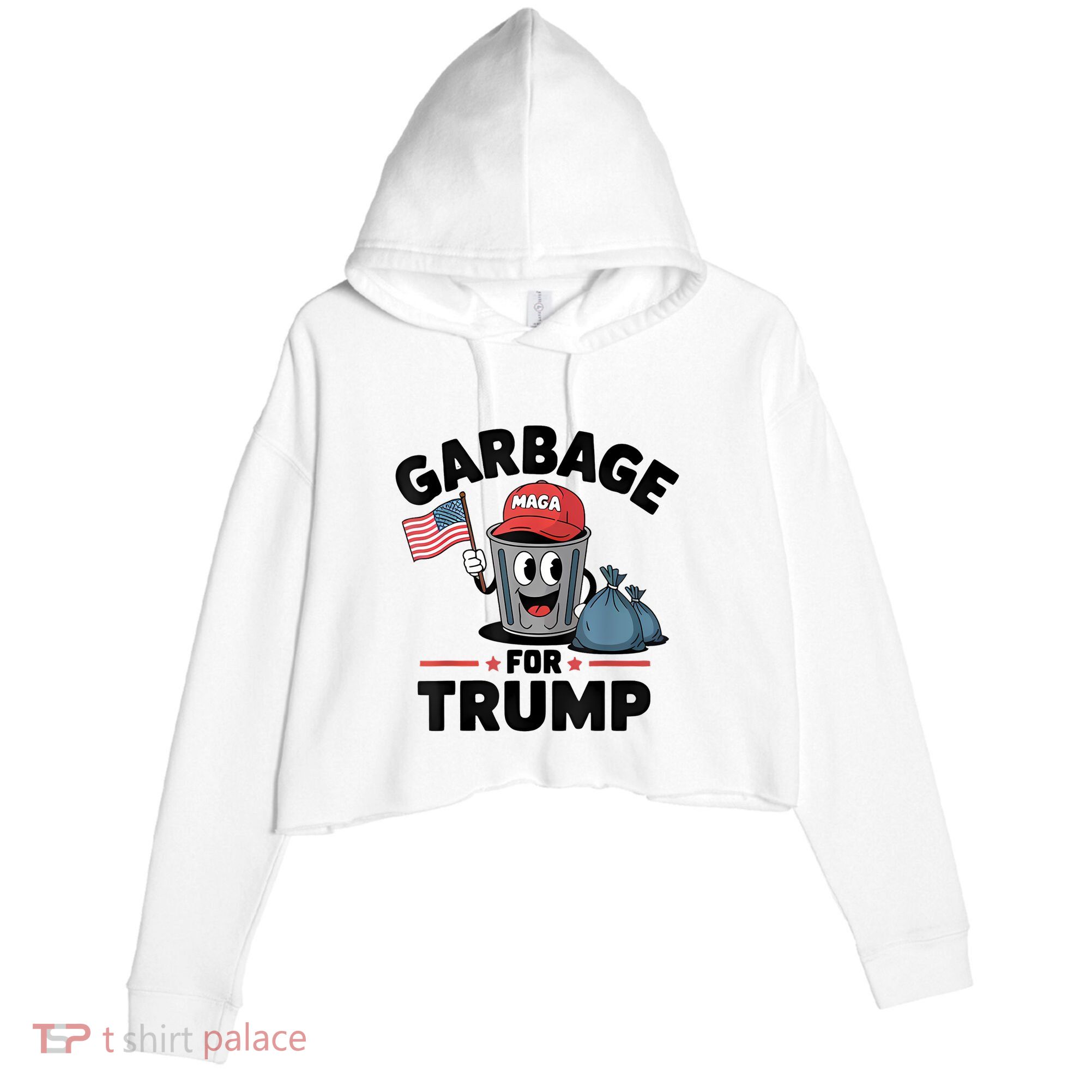 Garbage For Trump Proud Maga Garbage Trump Supporter Crop Fleece Hoodie