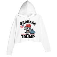 Garbage For Trump Proud Maga Garbage Trump Supporter Crop Fleece Hoodie