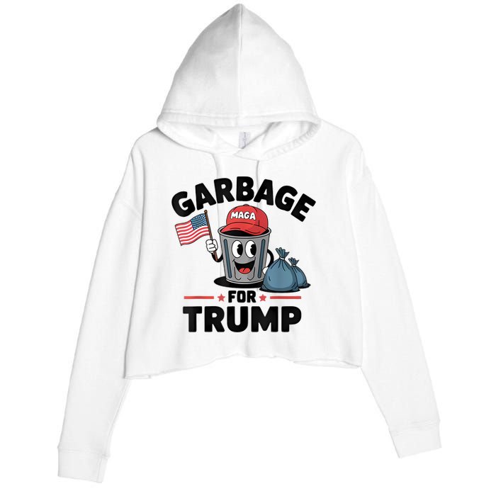 Garbage For Trump Proud Maga Garbage Trump Supporter Crop Fleece Hoodie