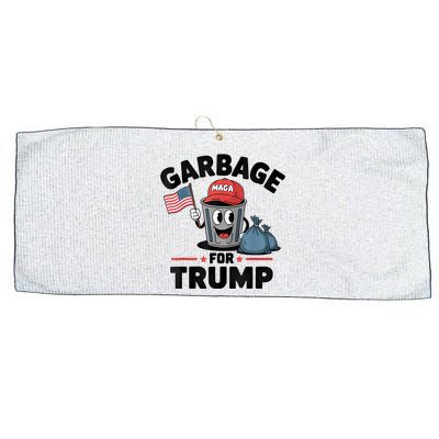 Garbage For Trump Proud Maga Garbage Trump Supporter Large Microfiber Waffle Golf Towel