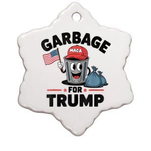 Garbage For Trump Proud Maga Garbage Trump Supporter Ceramic Star Ornament