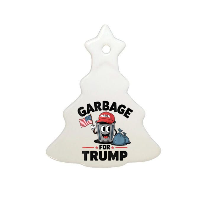 Garbage For Trump Proud Maga Garbage Trump Supporter Ceramic Tree Ornament