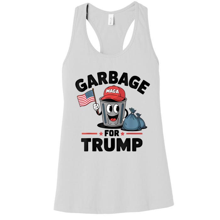 Garbage For Trump Proud Maga Garbage Trump Supporter Women's Racerback Tank