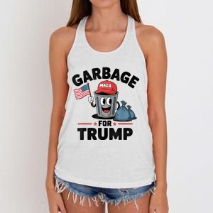 Garbage For Trump Proud Maga Garbage Trump Supporter Women's Knotted Racerback Tank