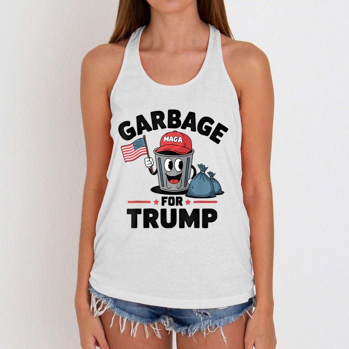 Garbage For Trump Proud Maga Garbage Trump Supporter Women's Knotted Racerback Tank