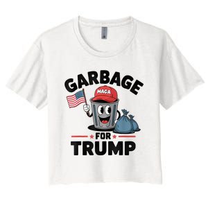 Garbage For Trump Proud Maga Garbage Trump Supporter Women's Crop Top Tee