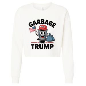 Garbage For Trump Proud Maga Garbage Trump Supporter Cropped Pullover Crew