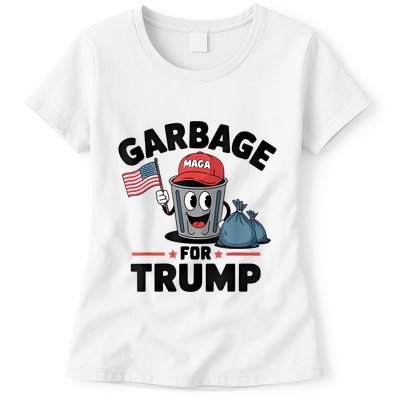Garbage For Trump Proud Maga Garbage Trump Supporter Womens T-Shirt
