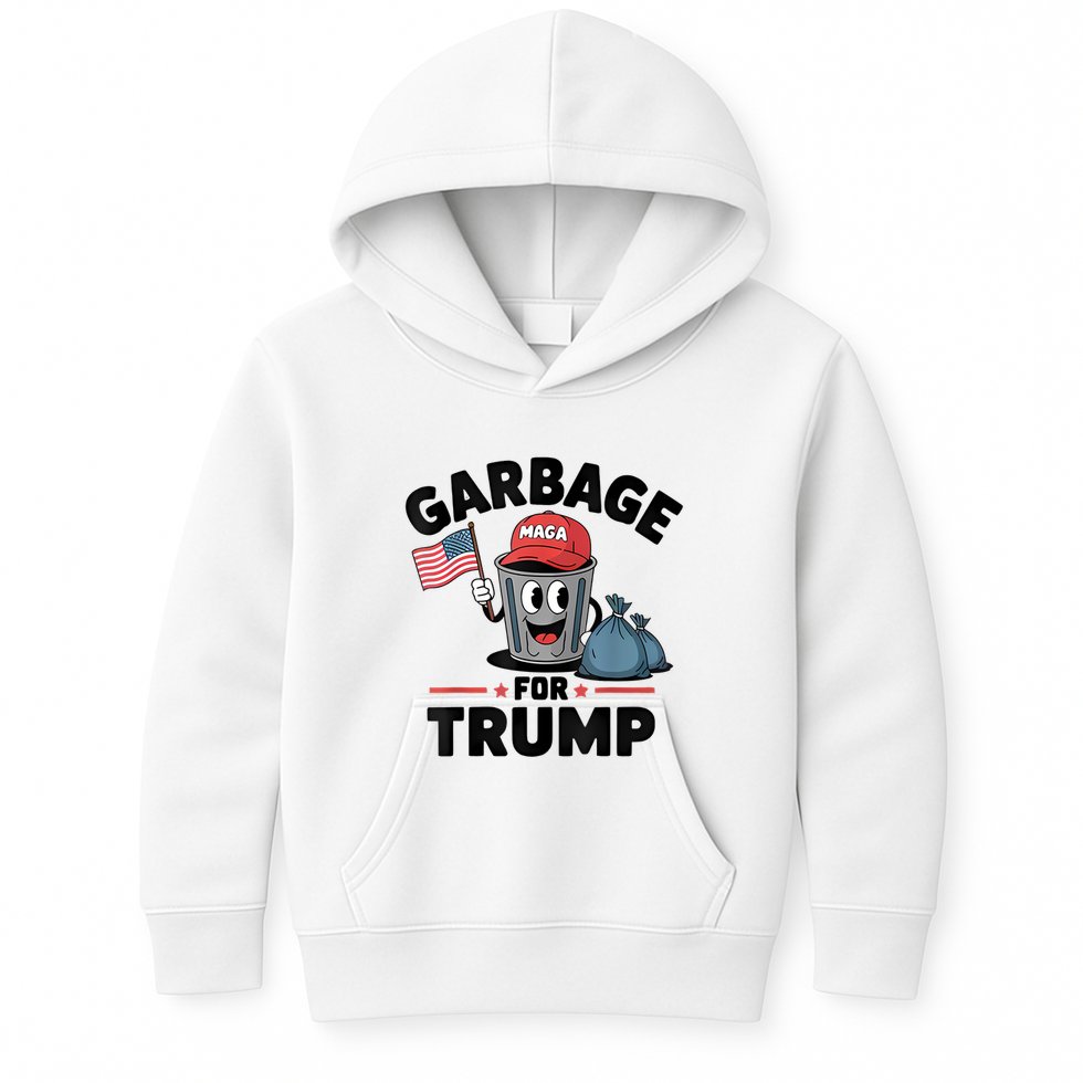Garbage For Trump Proud Maga Garbage Trump Supporter Kids Hoodie