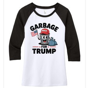 Garbage For Trump Proud Maga Garbage Trump Supporter Women's Tri-Blend 3/4-Sleeve Raglan Shirt