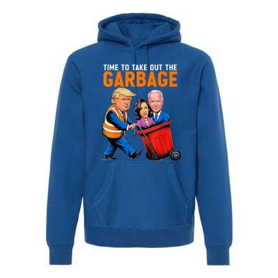 Garbage For Trump 2024 Funny Time To Take Out Garbage Biden Premium Hoodie