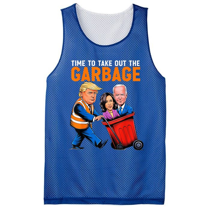 Garbage For Trump 2024 Funny Time To Take Out Garbage Biden Mesh Reversible Basketball Jersey Tank