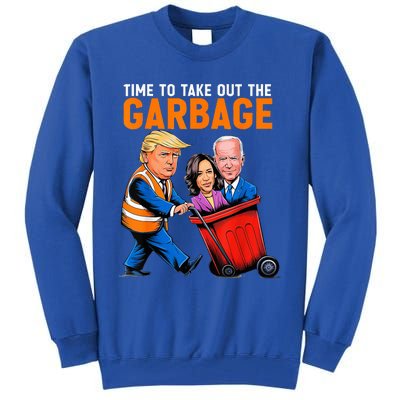 Garbage For Trump 2024 Funny Time To Take Out Garbage Biden Tall Sweatshirt