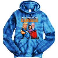 Garbage For Trump 2024 Funny Time To Take Out Garbage Biden Tie Dye Hoodie