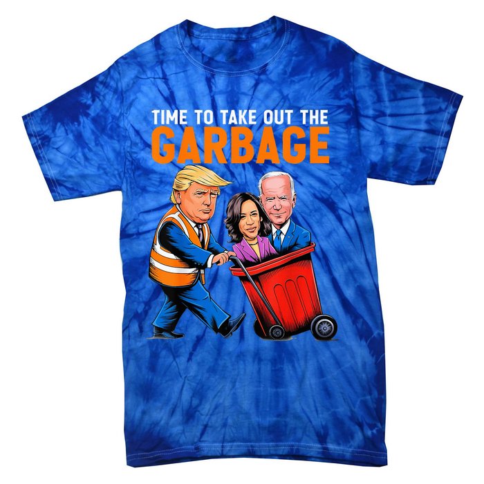 Garbage For Trump 2024 Funny Time To Take Out Garbage Biden Tie-Dye T-Shirt