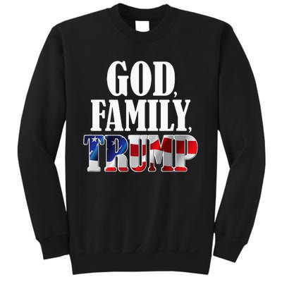 God Family Trump Christian Supporter Voter Gift America Flag Sweatshirt