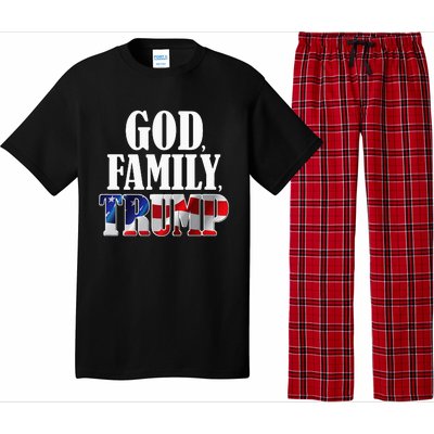 God Family Trump Christian Supporter Voter Gift America Flag Pajama Set