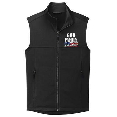 God Family Trump Christian Supporter Voter Gift America Flag Collective Smooth Fleece Vest