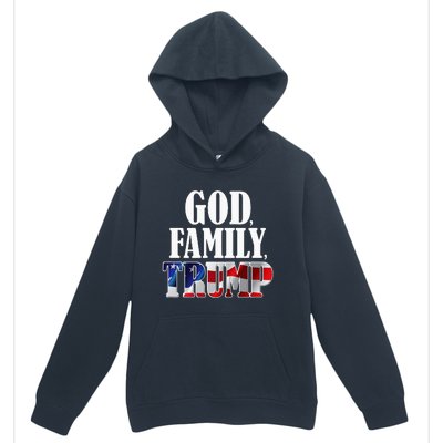 God Family Trump Christian Supporter Voter Gift America Flag Urban Pullover Hoodie