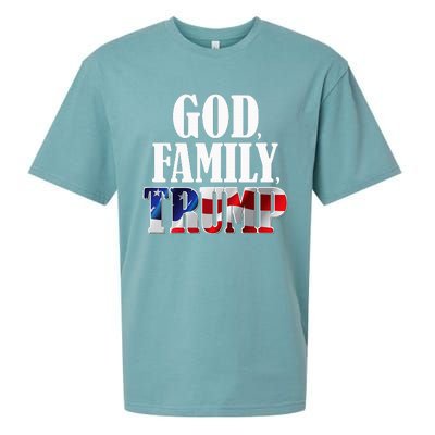 God Family Trump Christian Supporter Voter Gift America Flag Sueded Cloud Jersey T-Shirt