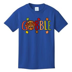 Gobble Funny Turkey Thanksgiving Family Graphic Funny Gift Kids T-Shirt