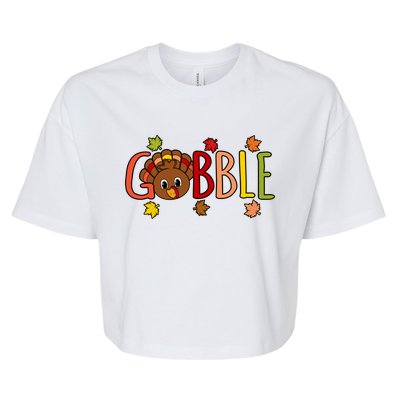 Gobble Funny Turkey Thanksgiving Family Graphic Funny Gift Bella+Canvas Jersey Crop Tee