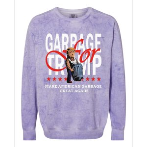 Garbage For Trump 2024 Make American Garbage Great Again Colorblast Crewneck Sweatshirt