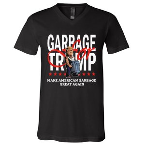 Garbage For Trump 2024 Make American Garbage Great Again V-Neck T-Shirt