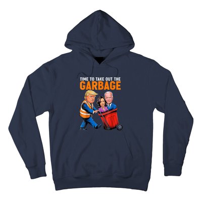 Garbage For Trump 2024 Funny Time To Take Out Garbage Biden Hoodie